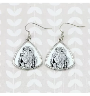 Bloodhound, St. Hubert Hound, Sleuth-hound - dog earrings, hanging earrings with a picture, personalized jewelry with Art-Dog brand print