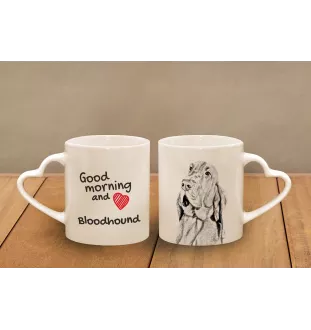 Bloodhound, St. Hubert Hound, Sleuth-hound - cup with a dog, adorable cup with a heart-shaped handle, universal gift from the Art-Dog brand
