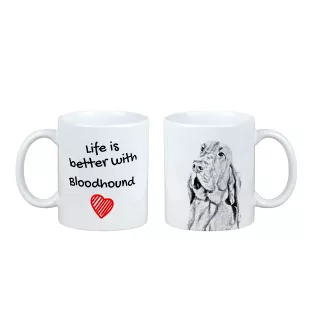 Bluthund, Bloodhound, Chien de St Hubert - Tasse mit Hund, Tasse mit Bild, personalisiertes Geschenk der Marke Art-Dog
