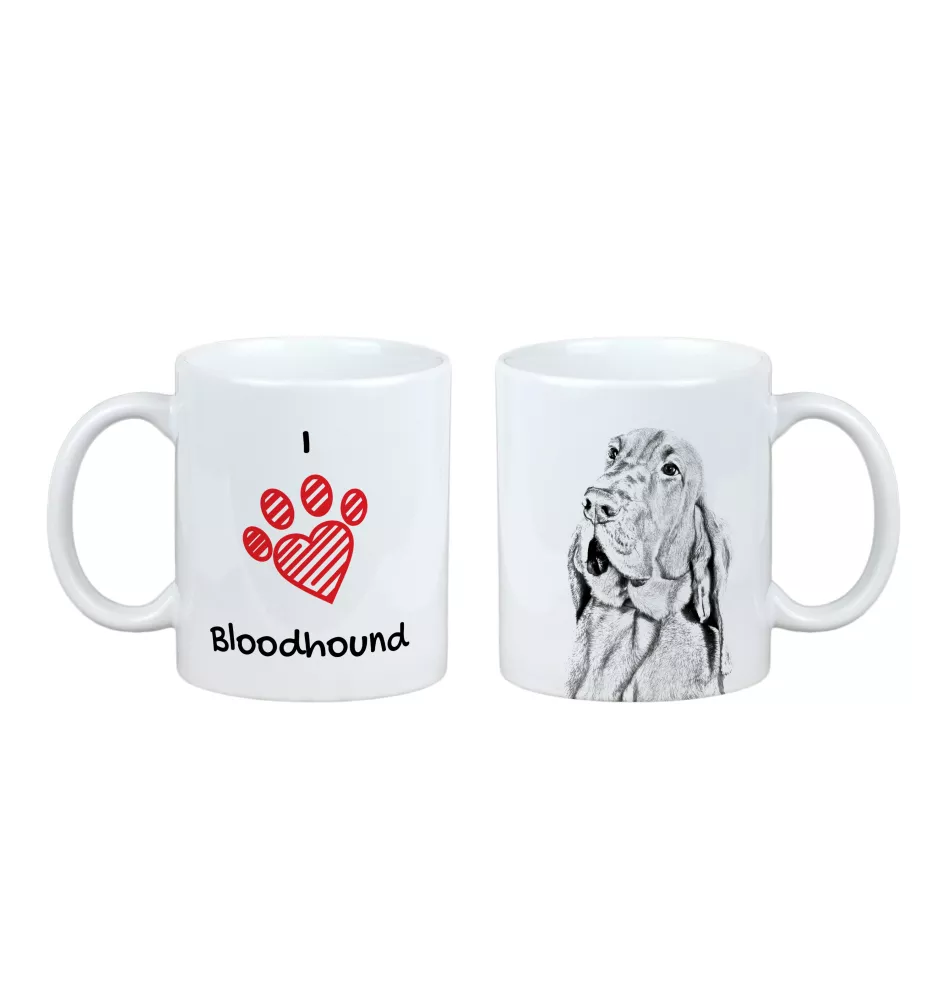 Chien de Saint Hubert, Bloodhound - tasse avec chien, une tasse adorable avec une illustration, un cadeau avec votre photo de la marque Art-Dog