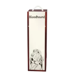 Bluthund, Bloodhound, Chien de St Hubert - Weinbox mit Hund, Alkoholbox mit Grafik, personalisierte Geschenkbox der Marke Art-Dog