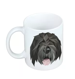 Czarny terier rosyjski kubek geometryczny Art-Dog