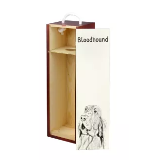 Chien de Saint Hubert, Bloodhound - boîte à vin avec chien, boîte à alcool avec graphisme, boîte cadeau personnalisée de la marque Art-Dog