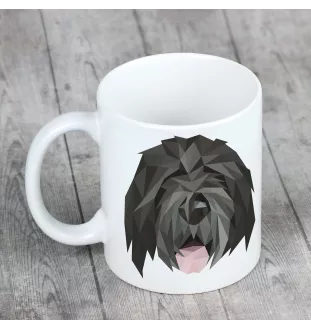 Russischer Schwarzer Terrier, Russkiy Tchiorny Terrier - Becher mit einem Bild und dem Schriftzug geometrischer Hund Art-Dog