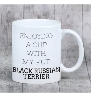 Russischer Schwarzer Terrier, Russkiy Tchiorny Terrier - Becher mit einem Bild und dem Schriftzug geometrischer Hund Art-Dog