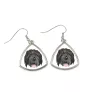 Black Russian Terrier, Chornyi Terrier - earrings with a picture and the inscription geometric dog Art-Dog