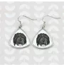 Black Russian Terrier, Chornyi Terrier - earrings with a picture and the inscription geometric dog Art-Dog