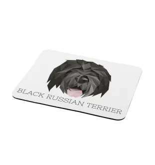 Czarny terier rosyjski podkładka geometryczny Art-Dog