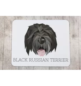 Czarny terier rosyjski podkładka geometryczny Art-Dog