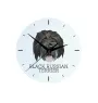 Russischer Schwarzer Terrier, Russkiy Tchiorny Terrier - geometrische Wanduhr mit Bild und Aufschrift der Marke Art-Dog