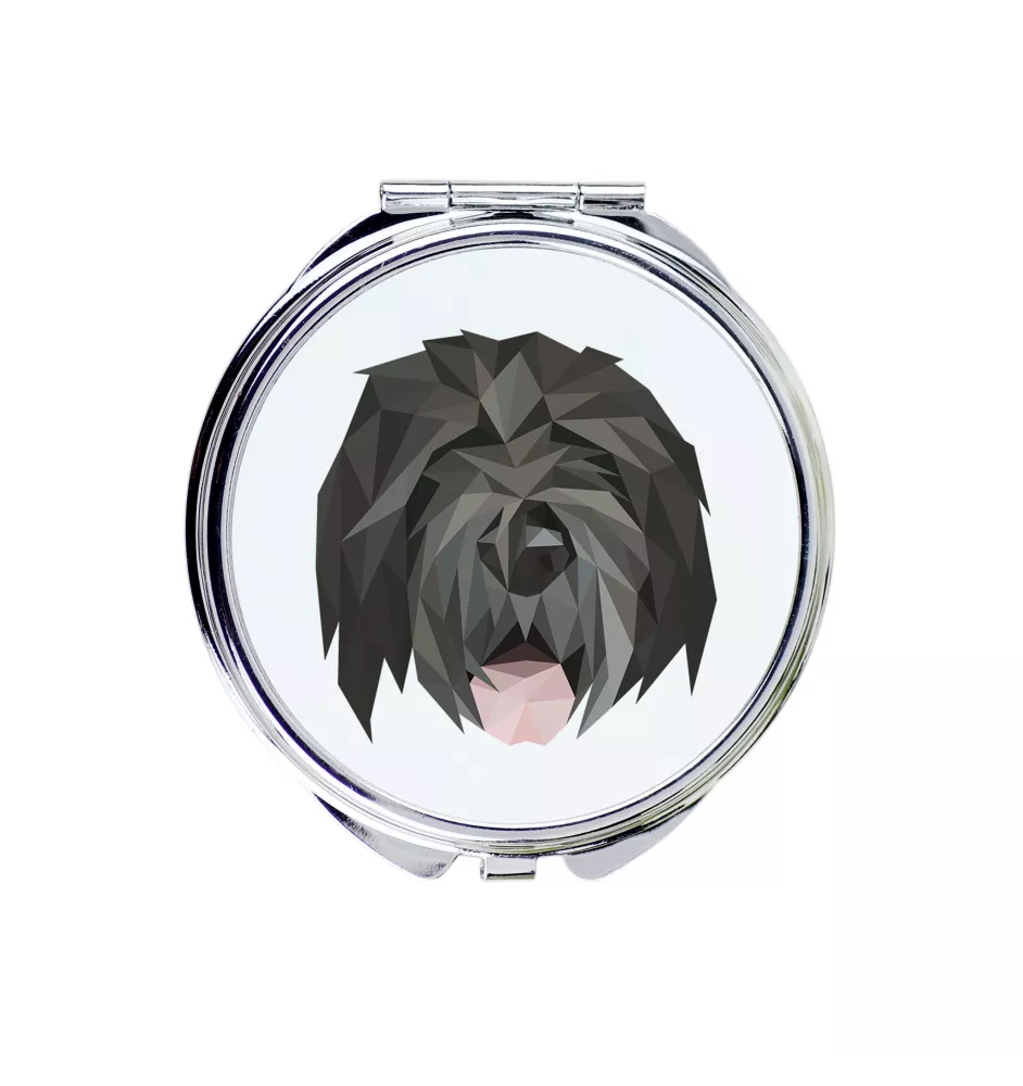Terrier noir russe - miroir avec une image et un motif géométrique de la marque Art-Dog