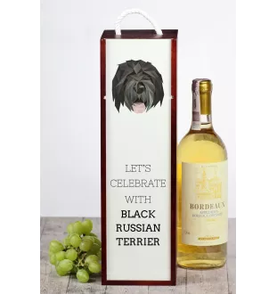 Black Russian Terrier, Chornyi Terrier - geometric box with a picture and inscription for wine by Art-Dog
