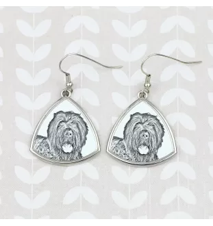 Black Russian Terrier, Chornyi Terrier - dog earrings, hanging earrings with a picture, personalized jewelry with Art-Dog brand print
