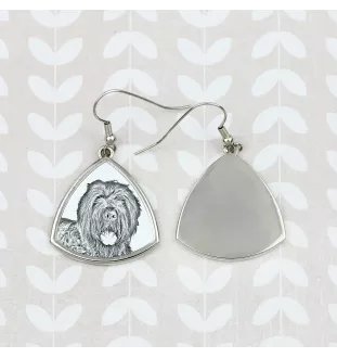 Black Russian Terrier, Chornyi Terrier - dog earrings, hanging earrings with a picture, personalized jewelry with Art-Dog brand print