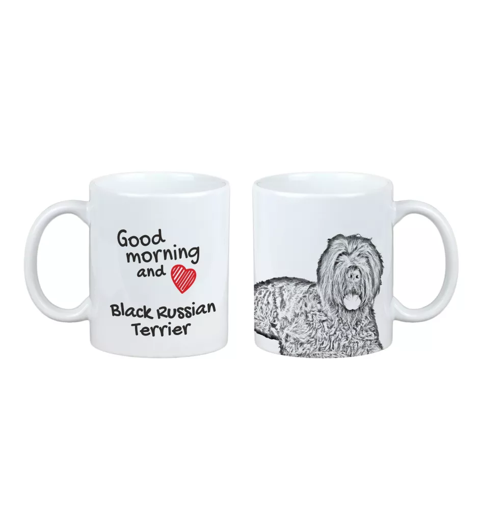 Russischer Schwarzer Terrier, Russkiy Tchiorny Terrier - Tasse mit Hund, Tasse mit Bild, personalisiertes Geschenk der Marke Art-Dog