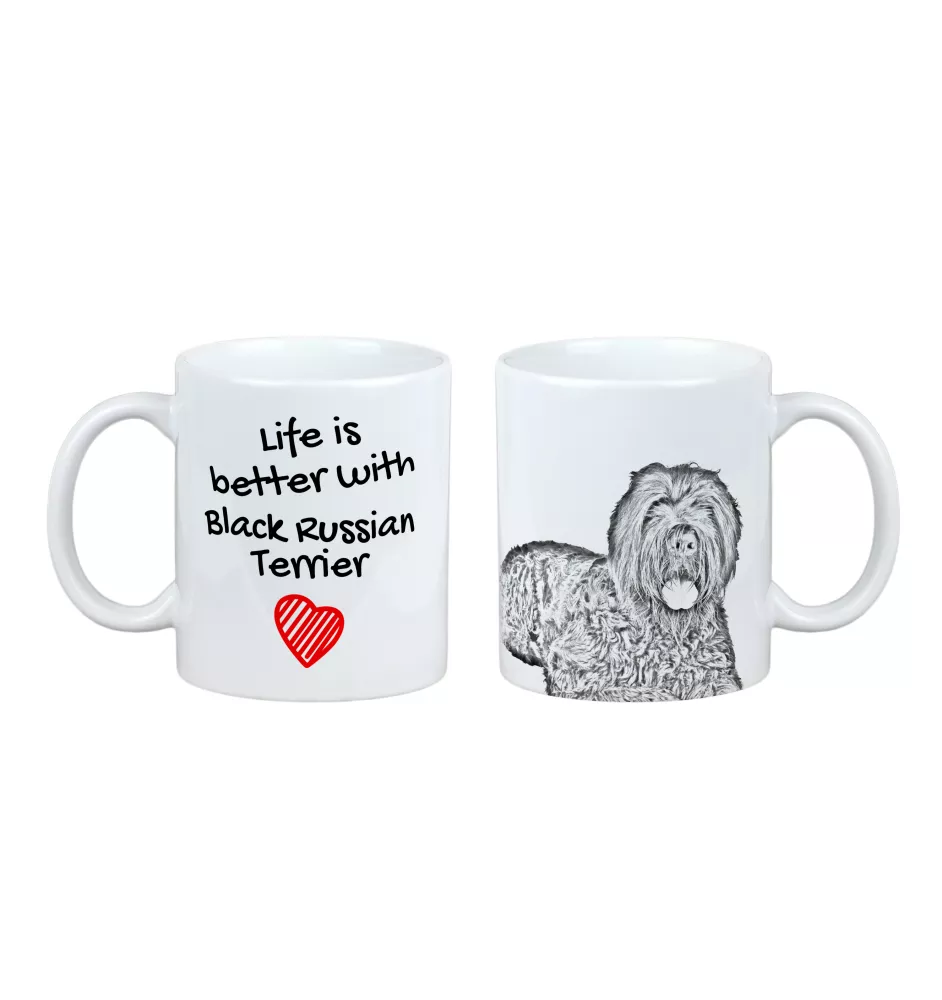 Black Russian Terrier, Chornyi Terrier - cup with a dog, cup with a photo, personalized gift from the Art-Dog brand