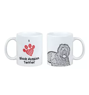 Terrier noir russe - tasse avec chien, une tasse adorable avec une illustration, un cadeau avec votre photo de la marque Art-Dog