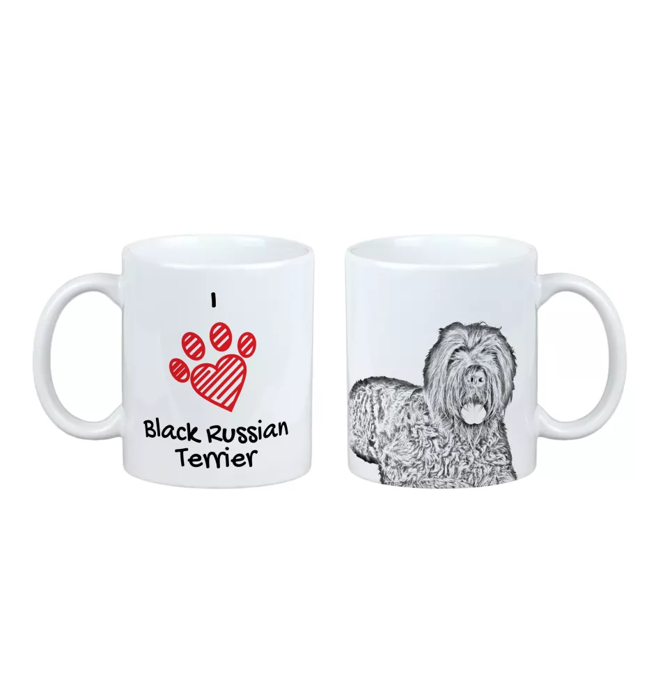 Terrier noir russe - tasse avec chien, une tasse adorable avec une illustration, un cadeau avec votre photo de la marque Art-Dog
