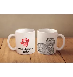 Terrier noir russe - tasse avec chien, une tasse adorable avec une illustration, un cadeau avec votre photo de la marque Art-Dog