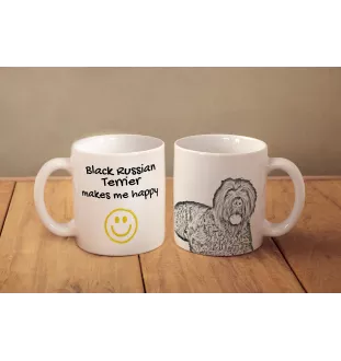 Black Russian Terrier, Chornyi Terrier - cup with a dog, cheerful cup for a dog lover, personalized gift from the Art-Dog brand