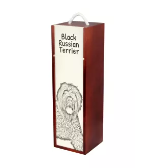 Black Russian Terrier, Chornyi Terrier - wine box with a dog, alcohol box with graphics, personalized gift box from the Art-Dog brand