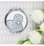 Black Russian Terrier, Chornyi Terrier - Pocket mirror with a dog, personalized mirror for a purse, compact mirror with Art-Dog brand print.