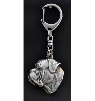 Bullmastiff - Versilberter Schlüsselanhänger mit Hund, Handtaschen-Dekoration, Rucksack-Anhänger der Marke Art-Dog