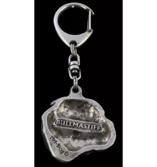 Bullmastiff - Silver-plated key ring with dog, handbag decoration, backpack pendant by Art-Dog brand