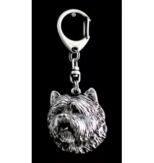 Cairn Terrier - Silver-plated key ring with dog, handbag decoration, backpack pendant by Art-Dog brand
