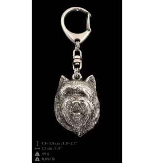Cairn Terrier II - Versilberter Schlüsselanhänger mit Hund, Handtaschen-Dekoration, Rucksack-Anhänger der Marke Art-Dog