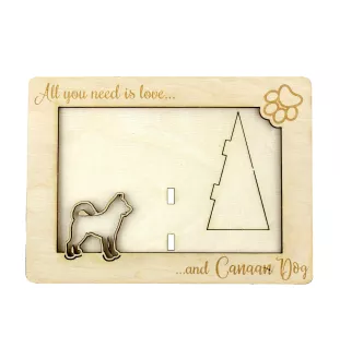 Kanaan-Hund, Canaan Dog - Fotorahmen, gravierter Holzrahmen, ein schönes Gadget für den Hundeliebhaber von Art-Dog