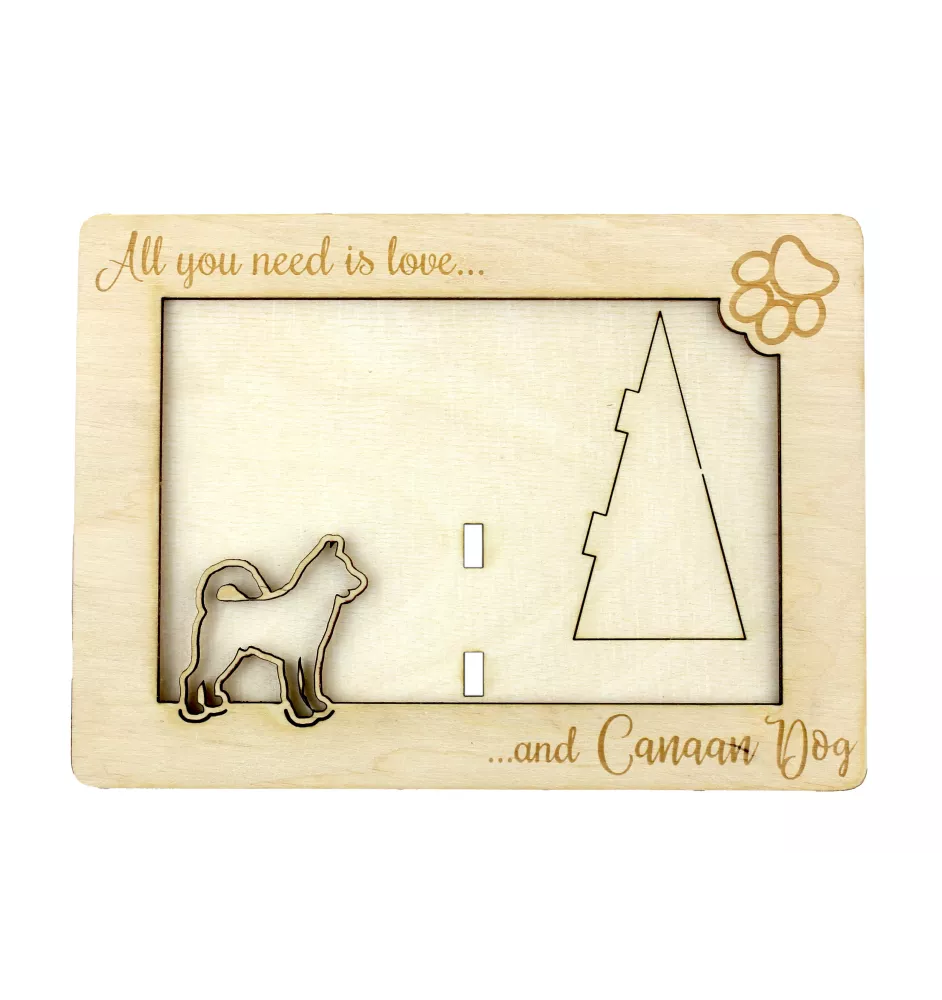 Chien de Canaan - Cadre photo, cadre en bois gravé, un joli gadget pour l'amoureux des chiens par Art-Dog