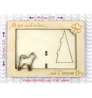 Kanaan-Hund, Canaan Dog - Fotorahmen, gravierter Holzrahmen, ein schönes Gadget für den Hundeliebhaber von Art-Dog
