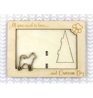 Kanaan-Hund, Canaan Dog - Fotorahmen, gravierter Holzrahmen, ein schönes Gadget für den Hundeliebhaber von Art-Dog