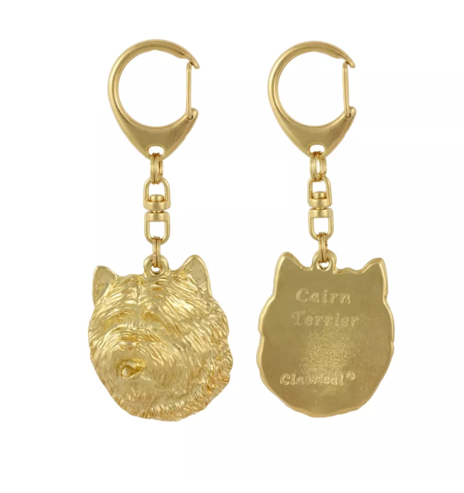 Cairn Terrier - Porte-clés doré avec chien, décoration de sac à main, accessoire de luxe de la marque Art-Dog
