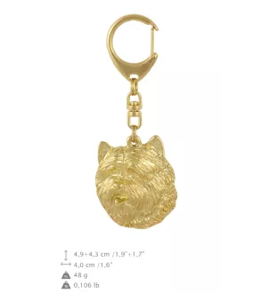 Cairn Terrier - Gilded key ring with dog, handbag decoration, luxury accessory by Art-Dog brand
