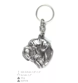 Bullmastiff - Pendentif argenté avec un chien dans une boîte décorative, décoration de sac à main, pendentif de sac à dos par la marque Art-Dog