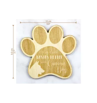 Kanaan-Hund, Canaan Dog - Tasse Untersetzer, graviert Untersetzer mit Hund, Geschenk für Hundeliebhaber von Art-Dog Marke