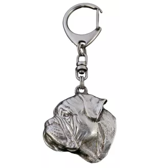 Bullmastiff - Versilberter Schlüsselanhänger mit Hund in einer Geschenkbox, Handtaschenschmuck, Rucksackanhänger der Marke Art-Dog