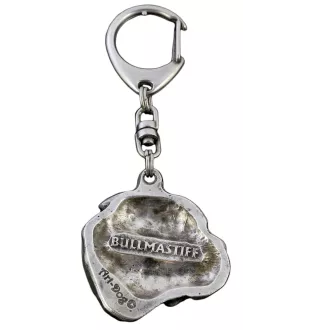 Bullmastiff - Porte-clés argenté avec un chien dans une boîte cadeau, décoration de sac à main, pendentif de sac à dos par la marque Art-Dog