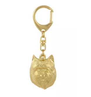 Cairn Terrier II - Vergoldeter Schlüsselanhänger mit Hund in Geschenkbox, Handtaschen-Dekoration, Luxus-Accessoire der Marke Art-Dog