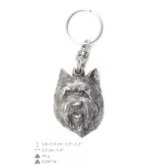 Cairn Terrier II - Versilberter Anhänger mit einem Hund in einer dekorativen Box, Handtaschenschmuck, Rucksackanhänger der Marke Art-Dog