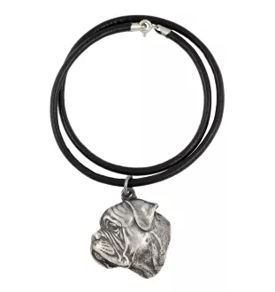 Bullmastiff IV - Halskette mit Hund, versilberter Anhänger für Hundefans, einzigartiger Schmuck der Marke Art-Dog