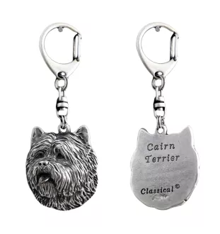 Cairn Terrier - Versilberter Schlüsselanhänger mit Hund in einer Geschenkbox, Handtaschenschmuck, Rucksackanhänger der Marke Art-Dog