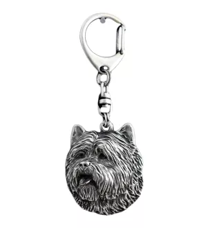 Cairn Terrier - Porte-clés argenté avec un chien dans une boîte cadeau, décoration de sac à main, pendentif de sac à dos par la marque Art-Dog