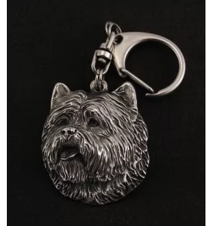 Cairn Terrier - Silver-plated key ring with a dog in a gift box, handbag decoration, backpack pendant by Art-Dog brand