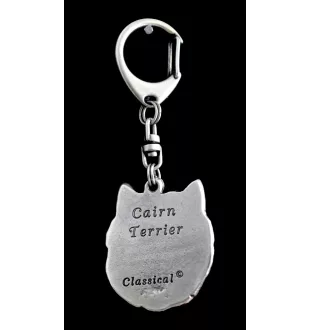 Cairn Terrier - Versilberter Schlüsselanhänger mit Hund in einer Geschenkbox, Handtaschenschmuck, Rucksackanhänger der Marke Art-Dog