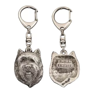 Cairn Terrier II - Versilberter Schlüsselanhänger mit Hund in einer Geschenkbox, Handtaschenschmuck, Rucksackanhänger der Marke Art-Dog