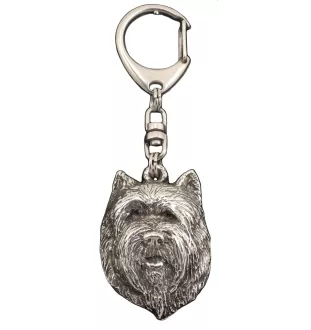 Cairn Terrier II - Porte-clés argenté avec un chien dans une boîte cadeau, décoration de sac à main, pendentif de sac à dos par la marque Art-Dog