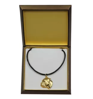 Bullmastiff naszyjnik pozłocony w pudełku Art-Dog